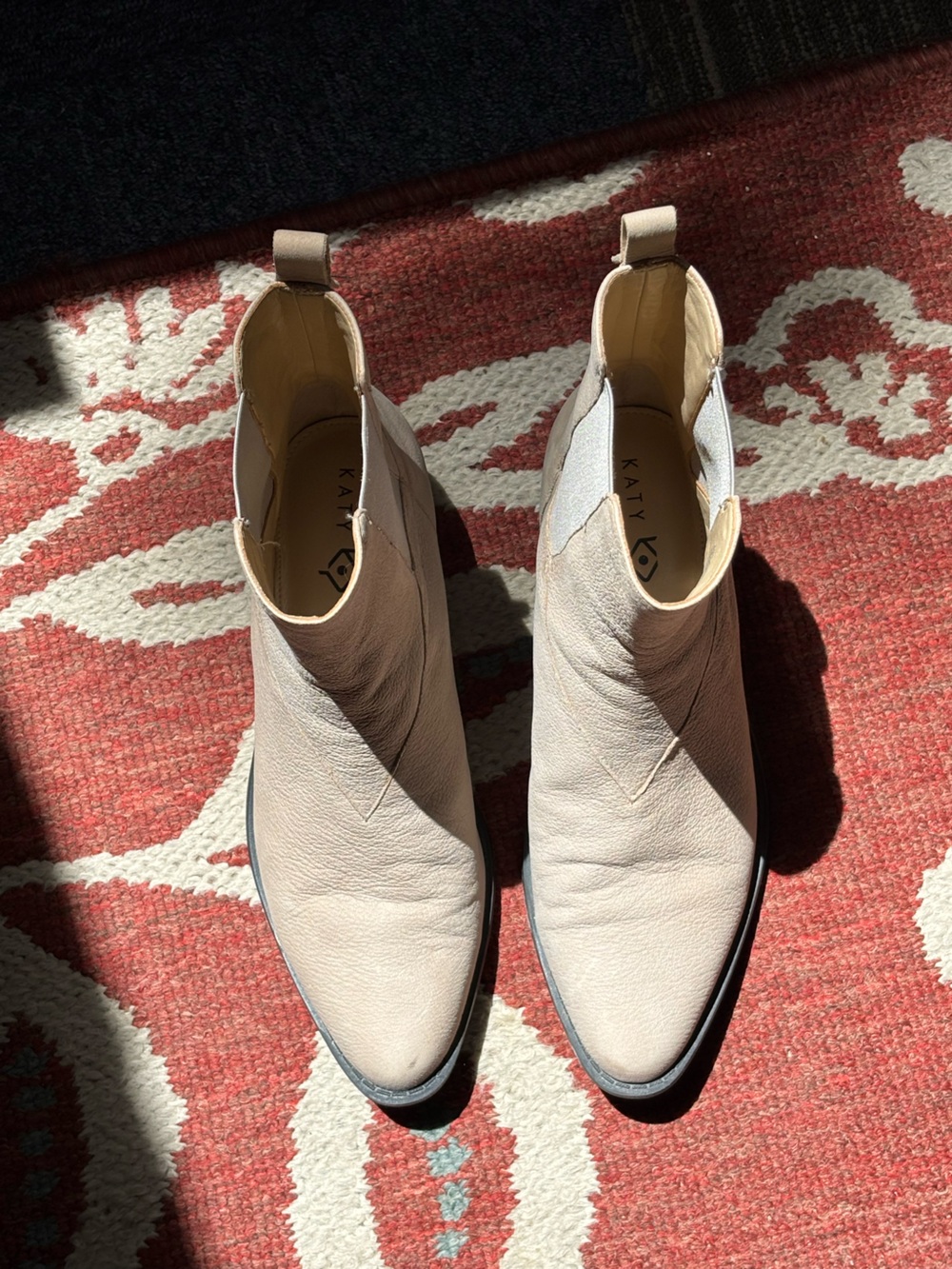 Katy Perry Collections Beige Leather Ankle Boots